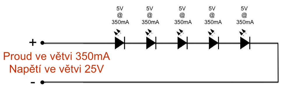 seriové zapojení LED